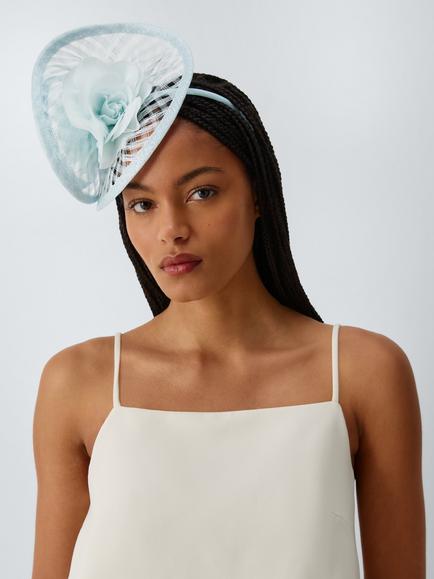 John Lewis Darcia Crosshatch Fascinator, Light Blue