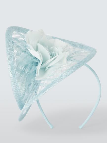 John Lewis Darcia Crosshatch Fascinator - view 2, Light Blue