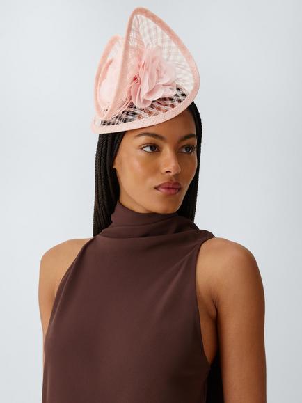 John Lewis Darcia Crosshatch Fascinator, Light Pink