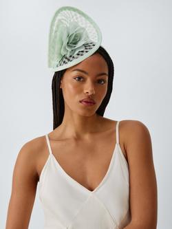 John Lewis Darcia Crosshatch Fascinator, Mint Green