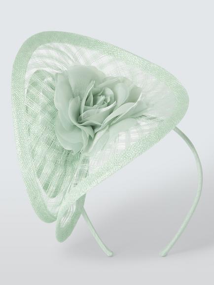 John Lewis Darcia Crosshatch Fascinator - view 2, Mint Green