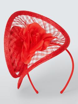 John Lewis Darcia Crosshatch Fascinator - view 2, Red