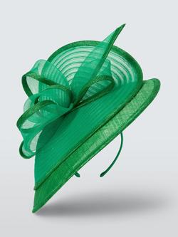 John Lewis Devon Woven Pleat Occasion Hat - view 2, Green