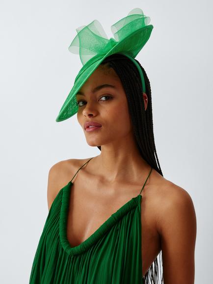 John Lewis Drew Woven Split Hat, Green