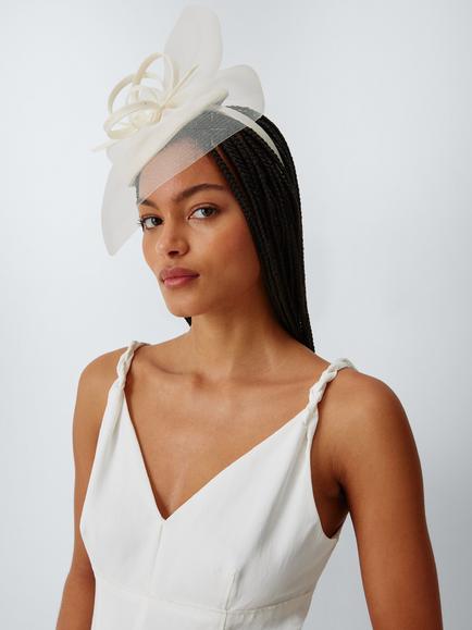 John Lewis Gabrielle Beret Fascinator, Ivory