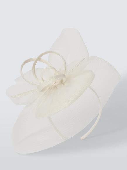 John Lewis Gabrielle Beret Fascinator - view 2, Ivory