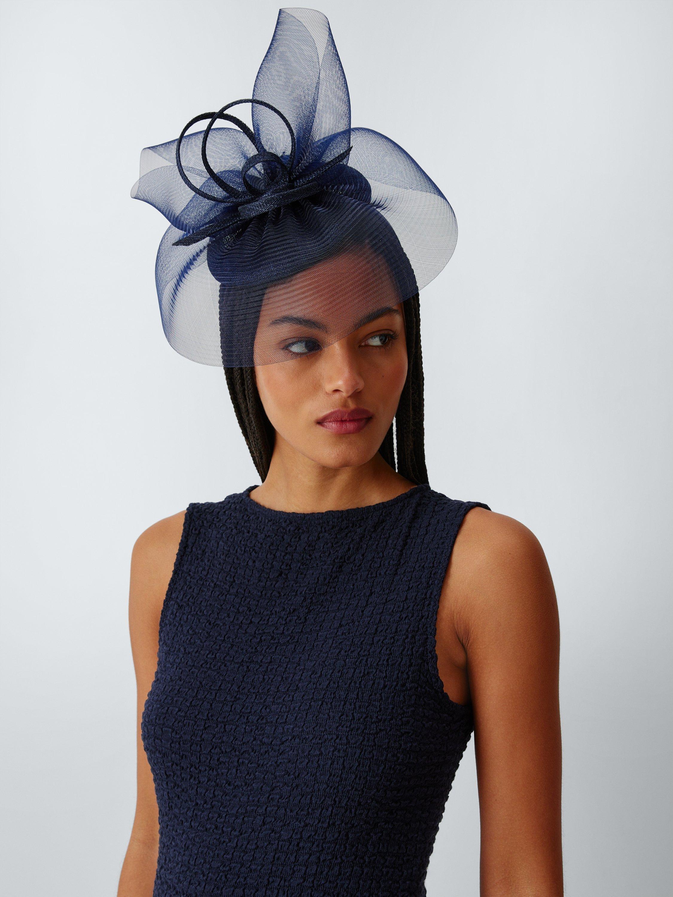 Product image 1 of 4, which shows John Lewis Gabrielle Beret Fascinator, Navy