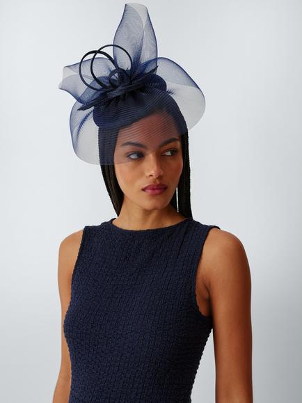 John Lewis Gabrielle Beret Fascinator, Navy
