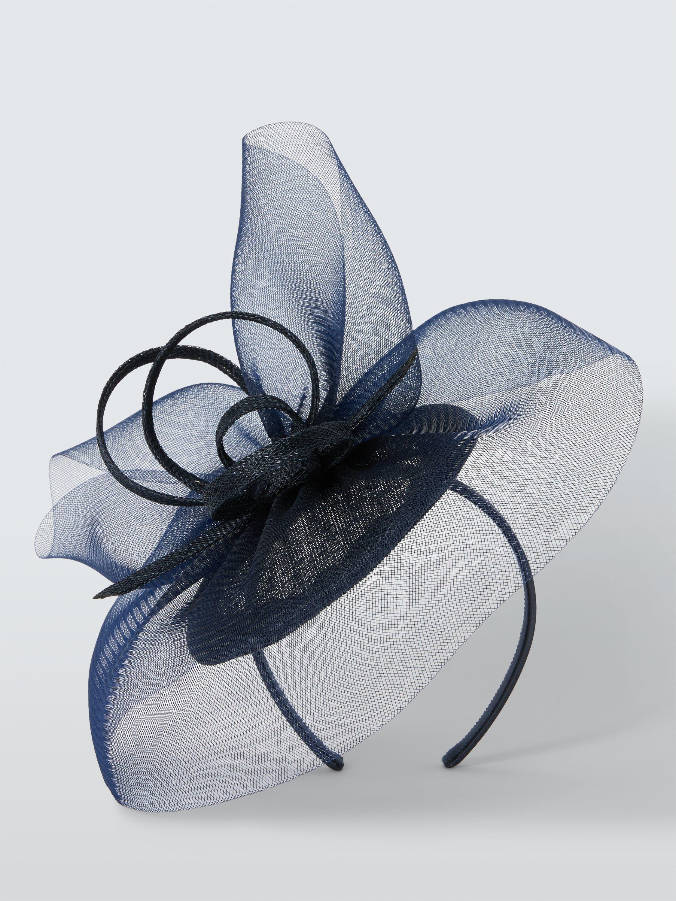 Product image 2 of 4, which shows John Lewis Gabrielle Beret Fascinator, Navy