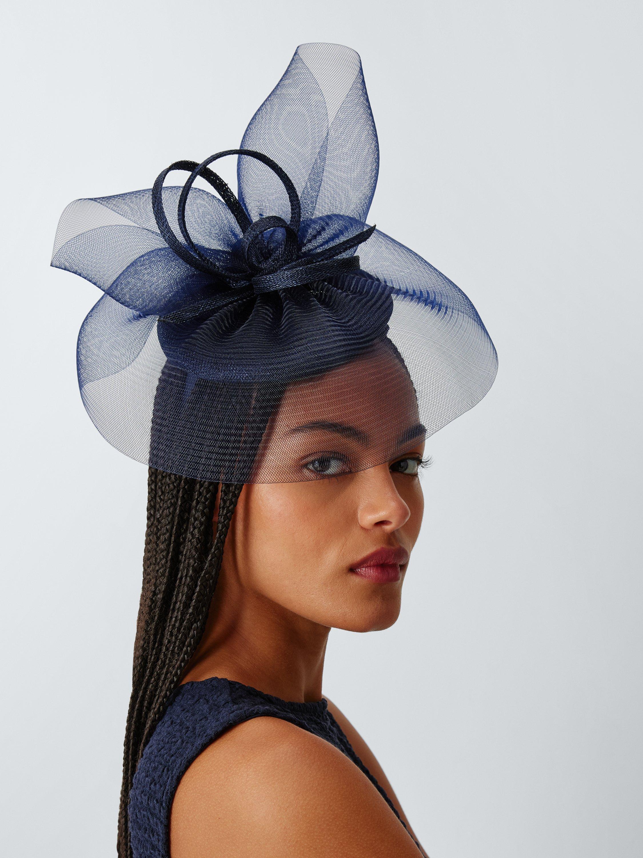 Product image 4 of 4, which shows John Lewis Gabrielle Beret Fascinator, Navy