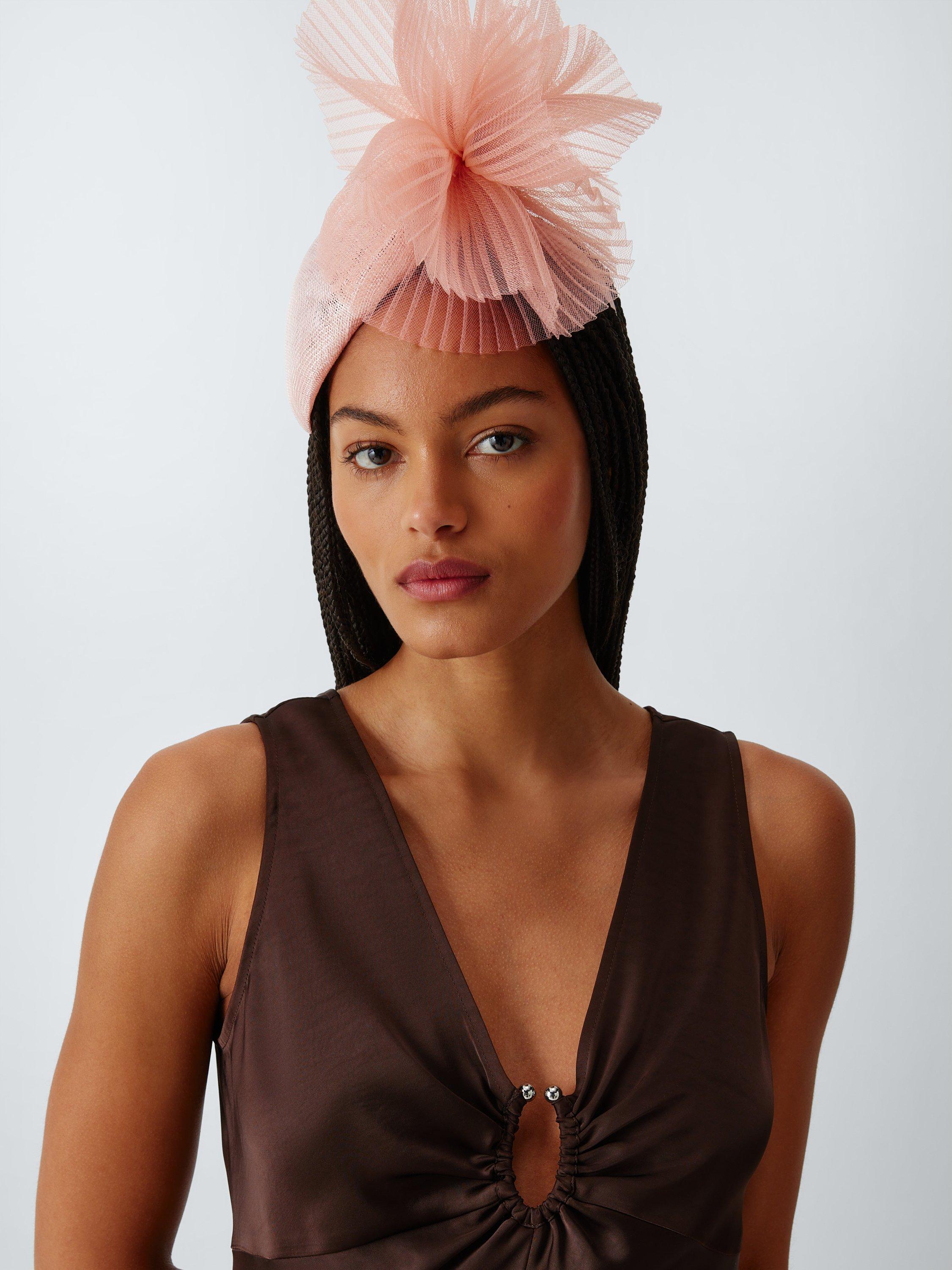 Product image 1 of 4, which shows John Lewis Josephine Beret Fascinator, Light Pink