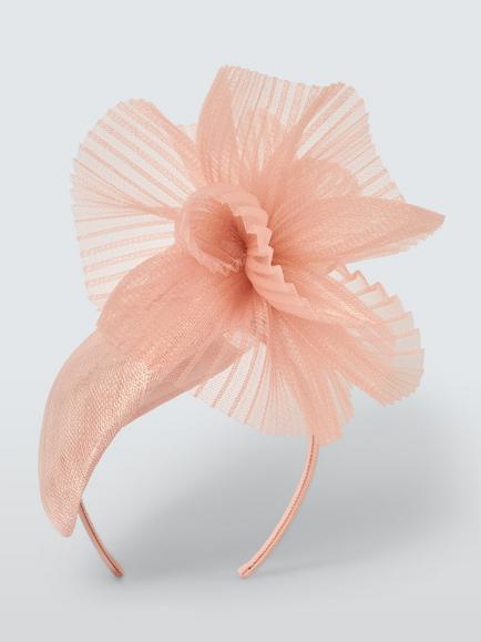 John Lewis Josephine Beret Fascinator - view 2, Light Pink