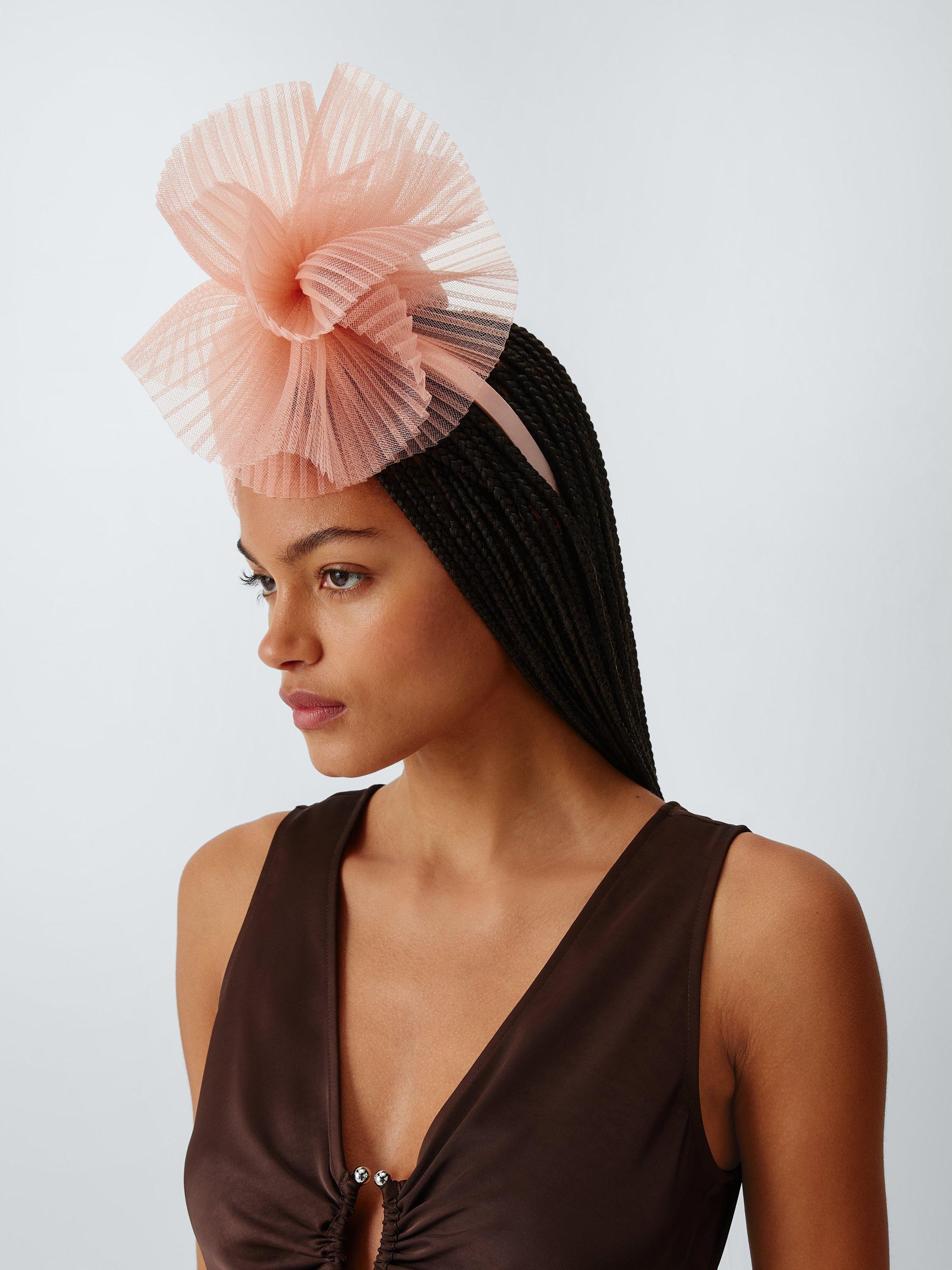 Product image 4 of 4, which shows John Lewis Josephine Beret Fascinator, Light Pink