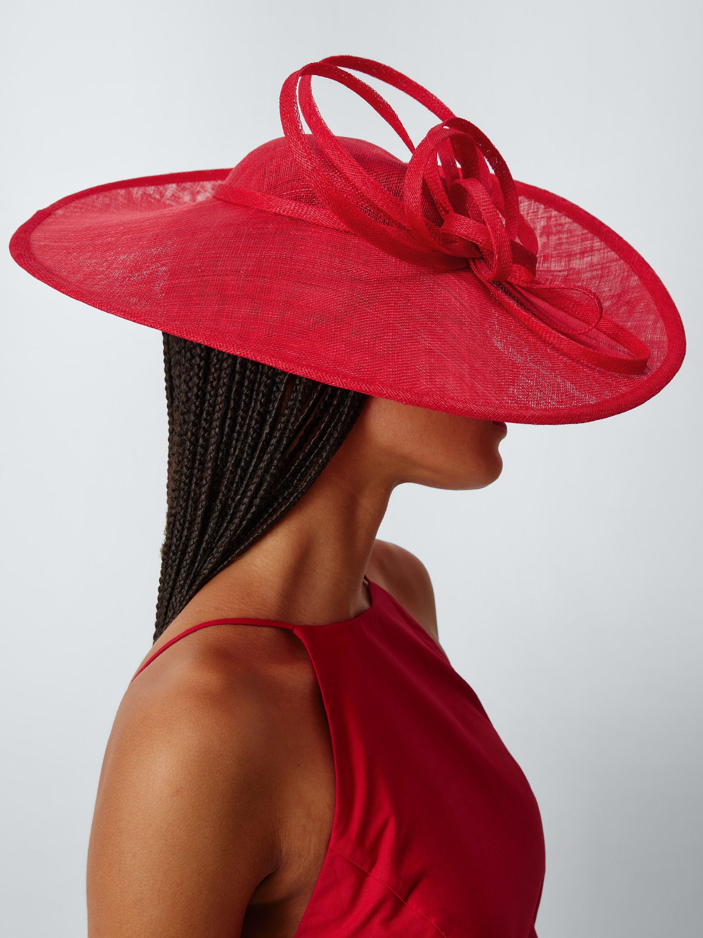 Product image 4 of 4, which shows John Lewis Juliette Large Disc Occasion Hat, Red