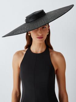 John Lewis Leona Large Disc Fascinator, Black, Black