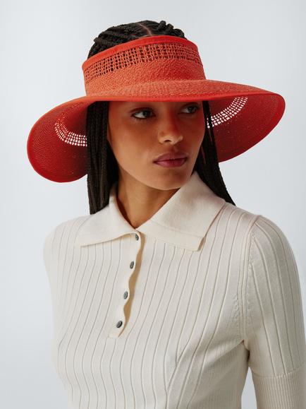 John Lewis Wide Brim Visor, Orange