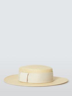 John Lewis Boater Hat, Natural - view 2, Natural