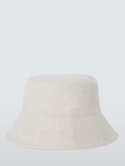 John Lewis Reversible Bucket Hat, Natural - view 2, Natural