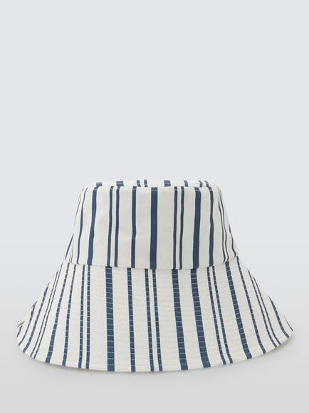 John Lewis Stripe Large Reversible Bucket Hat, Multi - view 2, Multi