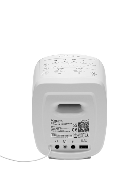 Roberts Ortus 5 DAB/DAB+/FM Bluetooth Digital Alarm Clock Radio, White - view 2, White