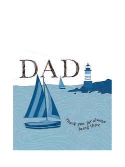 Woodmansterne Boats & A Lighthouse Father's Day Card, Multi