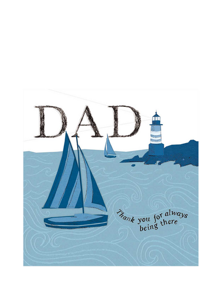 Woodmansterne Boats & A Lighthouse Father's Day Card, Multi