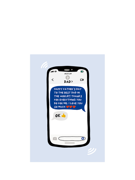 Woodmansterne Text Message Father's Day Card, Multi