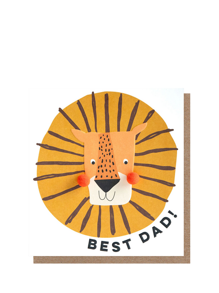 Caroline Gardner Best Dad Lion Father's Day Card, Multi