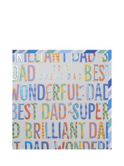 Wendy Jones Blackett Best Dad Ever Font Father's Day Card, Multi