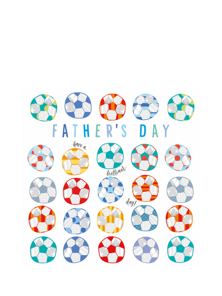 Wendy Jones Blackett Footballs Father's Day Card, Multi