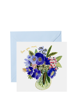 Louise Mulgrew Designs Vase Of Flowers Love You Mum Mother's Day Card, Multi