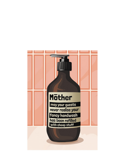 Running With Scissors Handwash Bottle Mother's Day Card, Multi