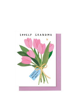 Stop the Clock Design Tulips Lovely Grandma Mother's Day Card, Multi
