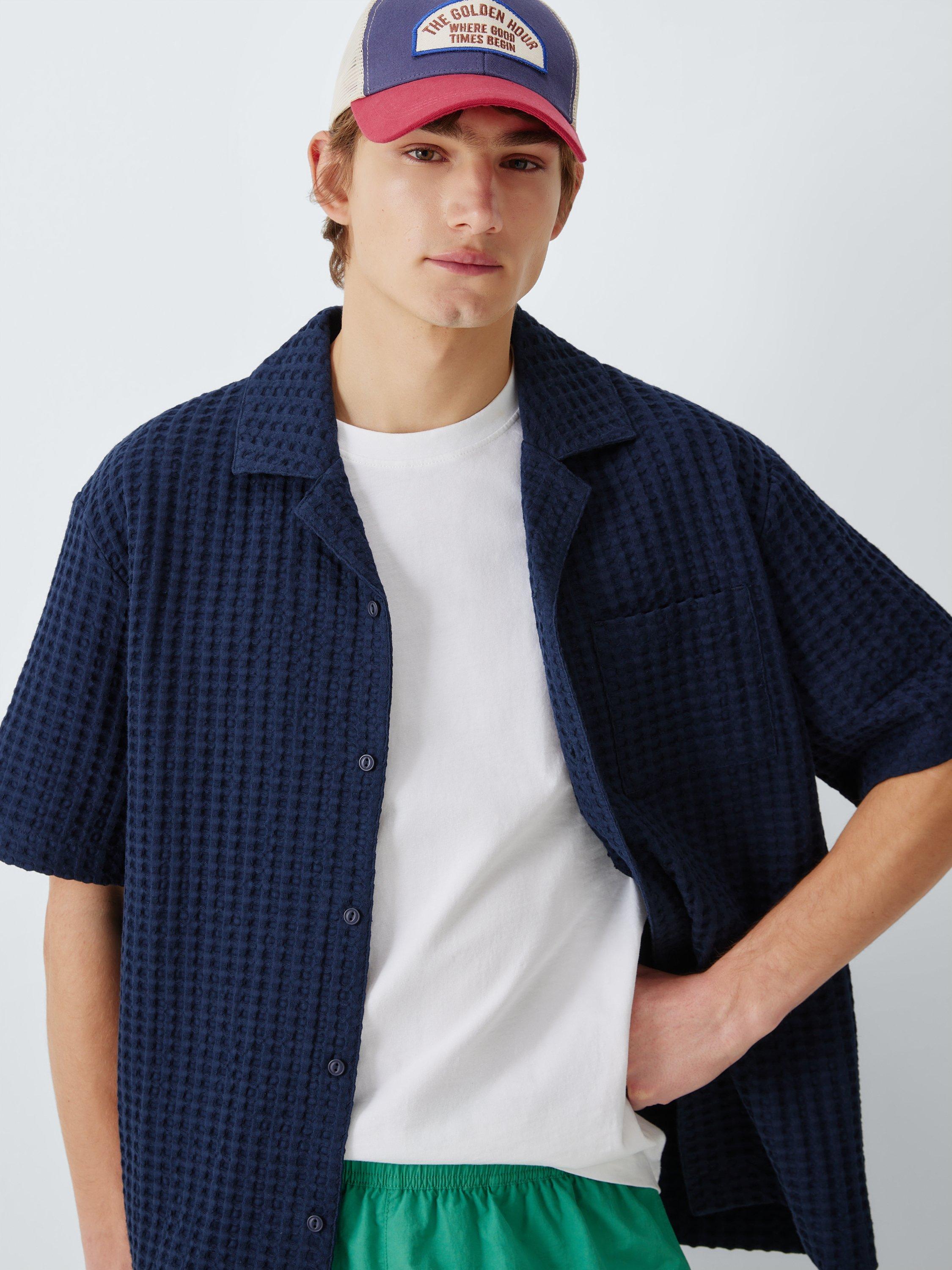 Product image 1 of 4, which shows John Lewis Golden Hour Patch Baseball Cap, Blue Multi