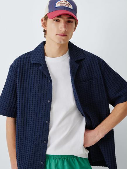 John Lewis Golden Hour Patch Baseball Cap, Blue Multi, Blue Multi