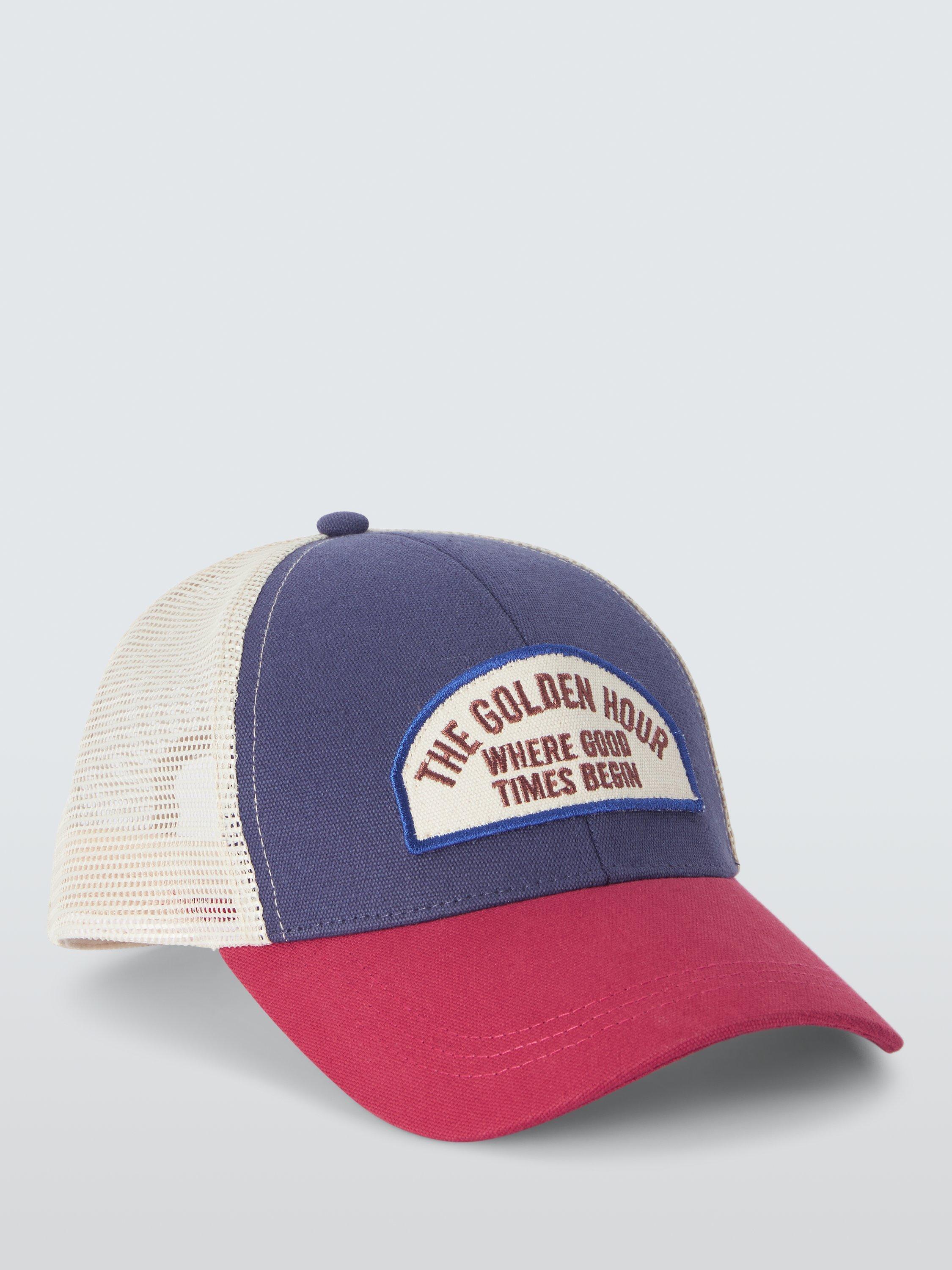 Product image 2 of 4, which shows John Lewis Golden Hour Patch Baseball Cap, Blue Multi