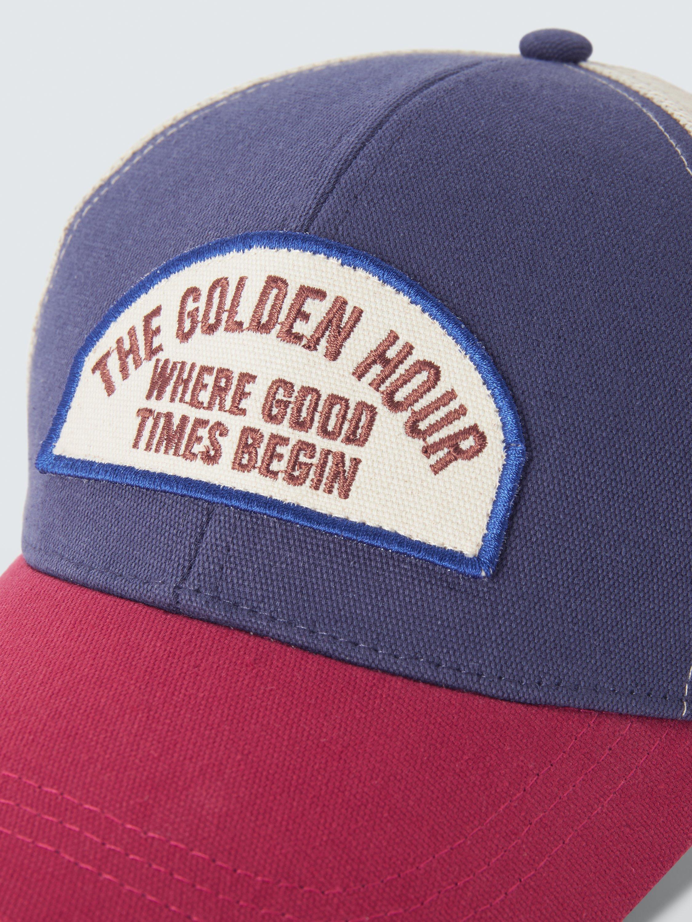 Product image 3 of 4, which shows John Lewis Golden Hour Patch Baseball Cap, Blue Multi