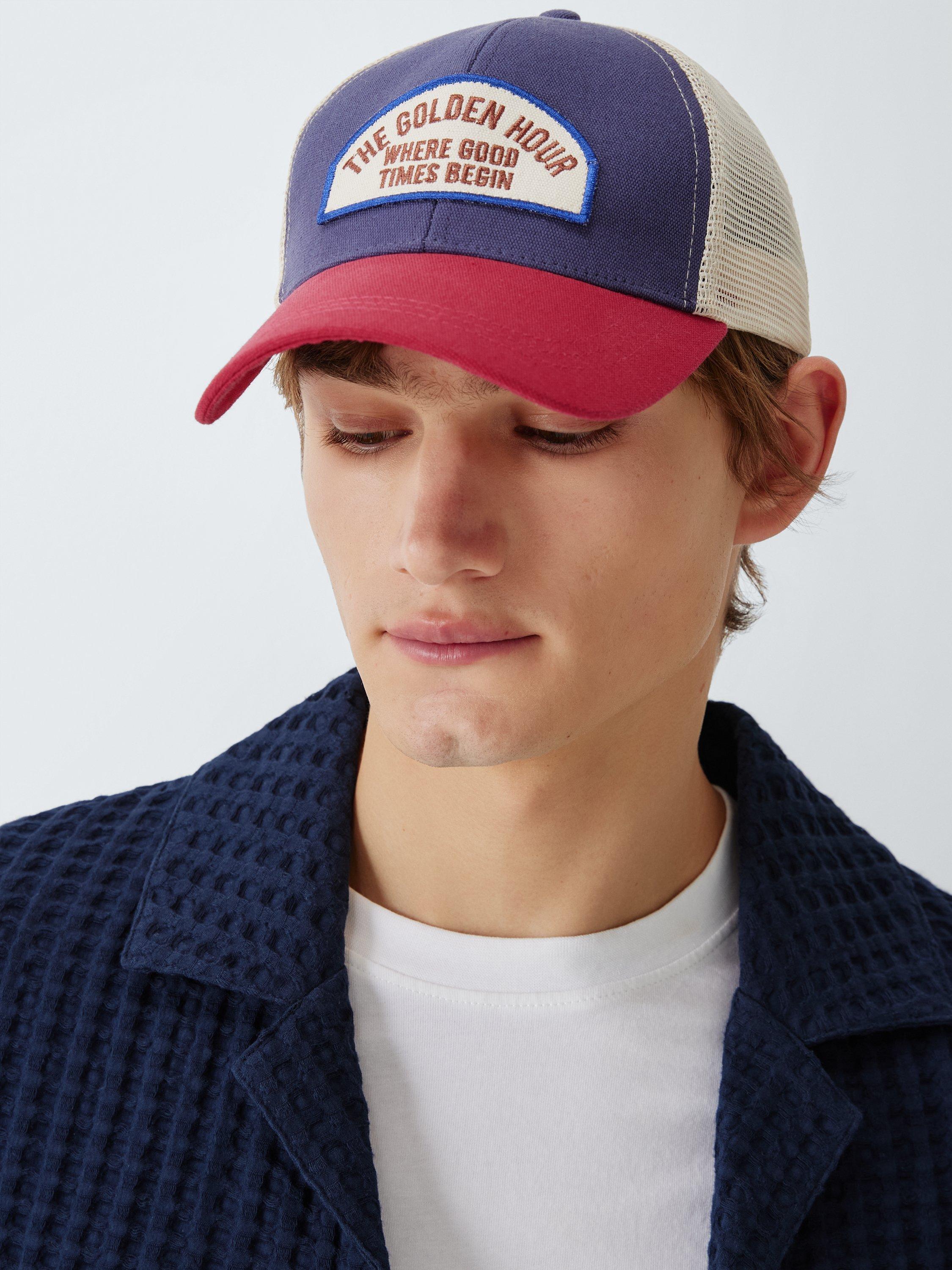 Product image 4 of 4, which shows John Lewis Golden Hour Patch Baseball Cap, Blue Multi