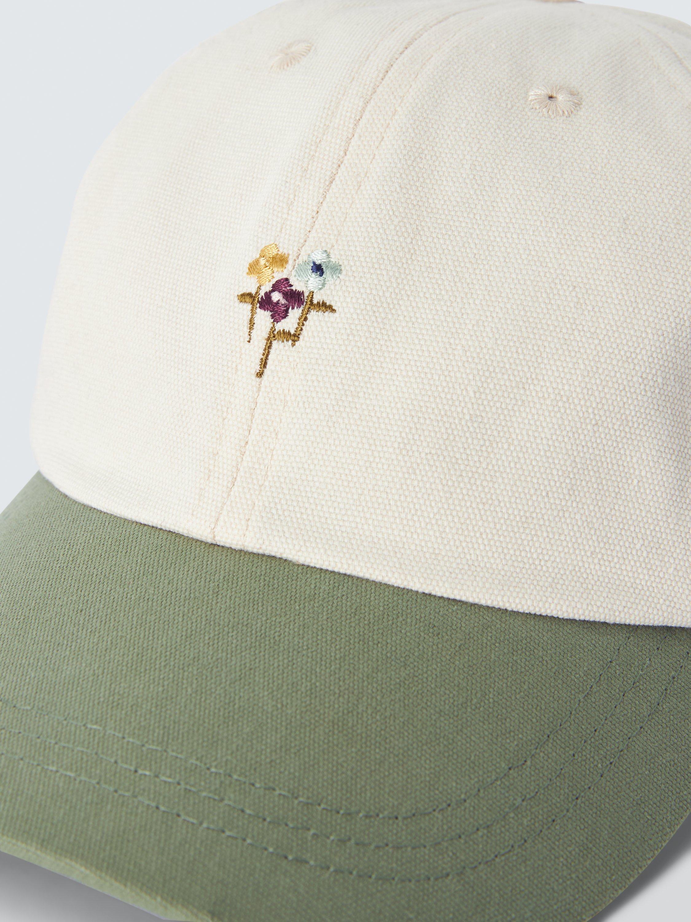 Product image 3 of 4, which shows John Lewis Embroidered Flowers Baseball Cap, Cream Green