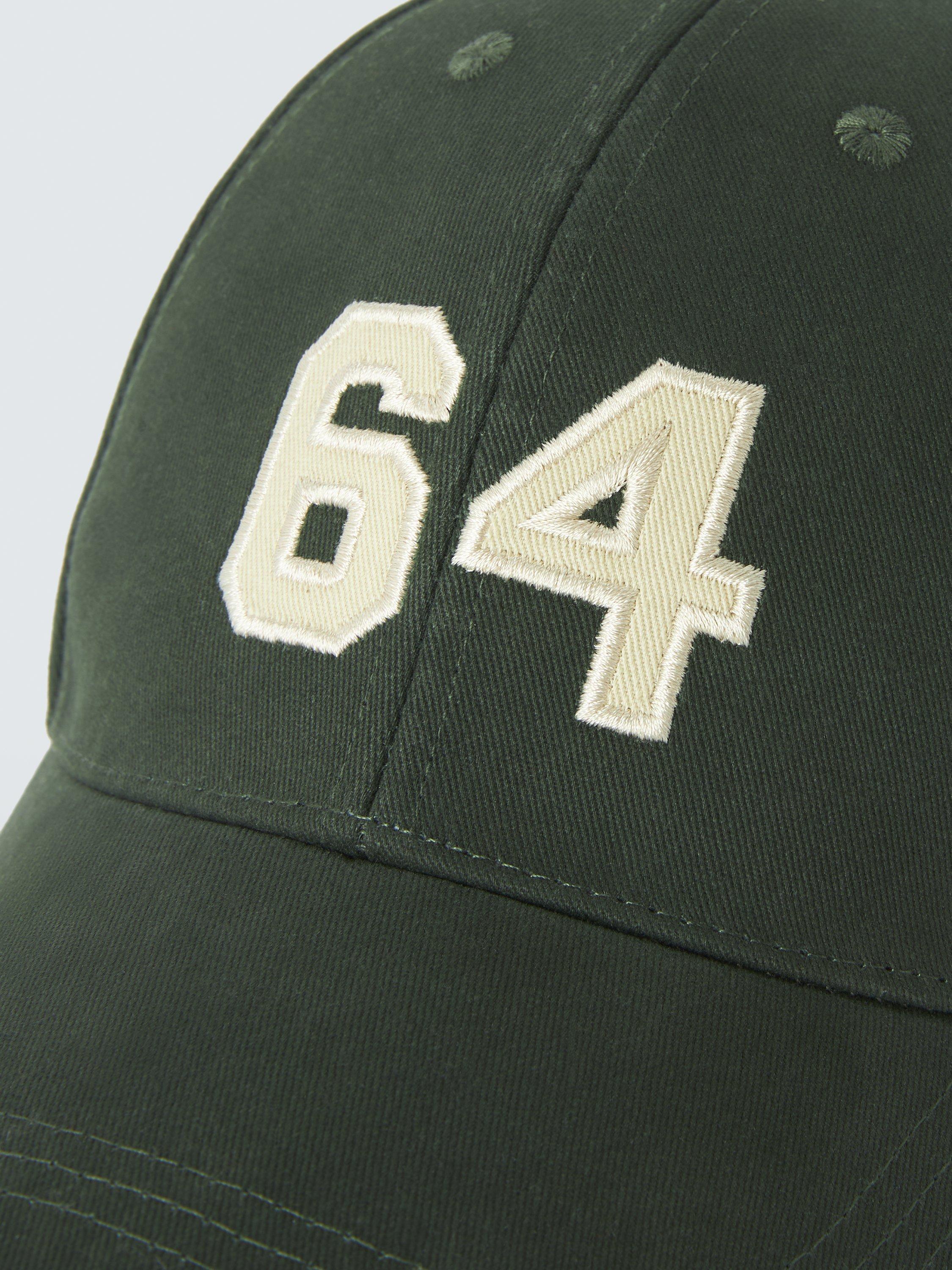 Product image 3 of 4, which shows John Lewis Cotton Embroidered 64 Baseball Cap, Dark Green