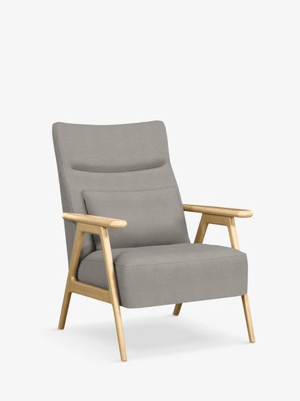 John Lewis Hendricks High Back Accent Chair, Light Leg, Basket Weave Thistle