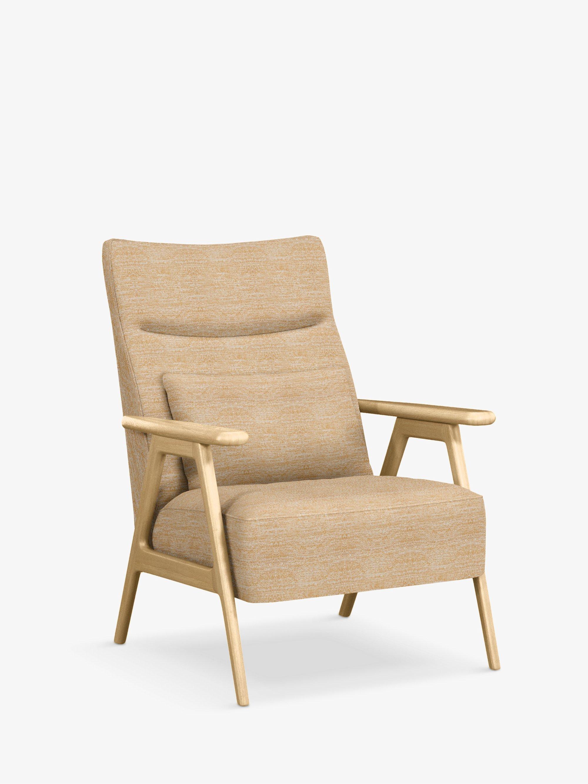 Hendricks Range, John Lewis Hendricks High Back Accent Chair, Light Leg, Speckled Weave Honey