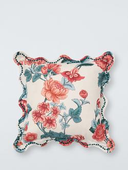 John Lewis x Sanderson Boxwood Cushion, Aluminium/Indigo
