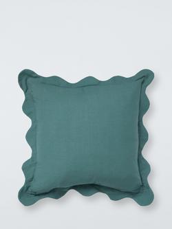 John Lewis x Sanderson Boxwood Cushion - view 2, Aluminium/Indigo