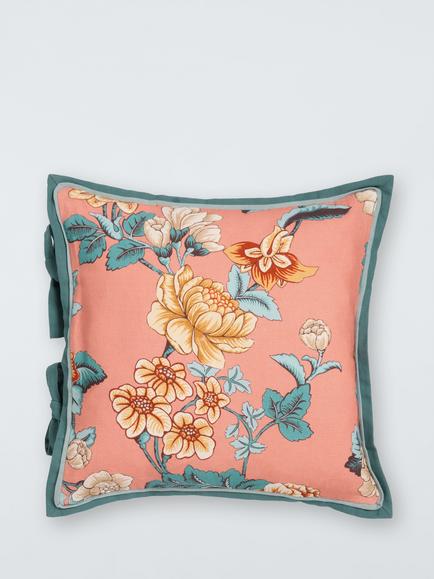 John Lewis x Sanderson Boxwood Cushion, Avocado/Pink, Avocado Pink