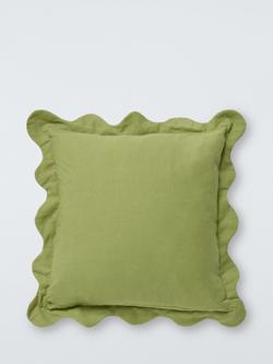 John Lewis x Sanderson Boxwood Cushion, Avocado/Pink - view 2, Avocado Pink