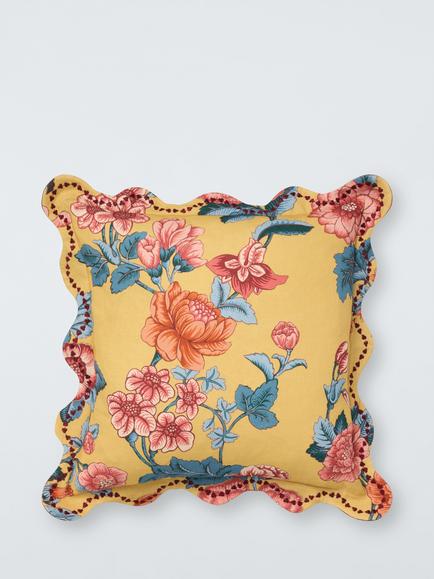 John Lewis x Sanderson Boxwood Cushion, Oil Yellow