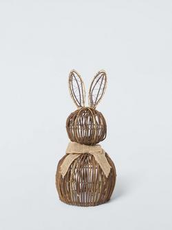 John Lewis Rattan Bunny Figure, H43cm, Brown