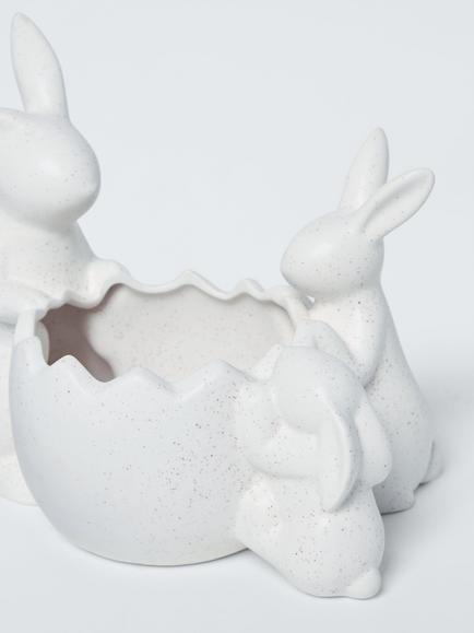 John Lewis Bunny Ceramic Bowl, White - view 2, White