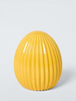 John Lewis Ridged Ceramic Egg, Yellow, H17.3cm, Yellow